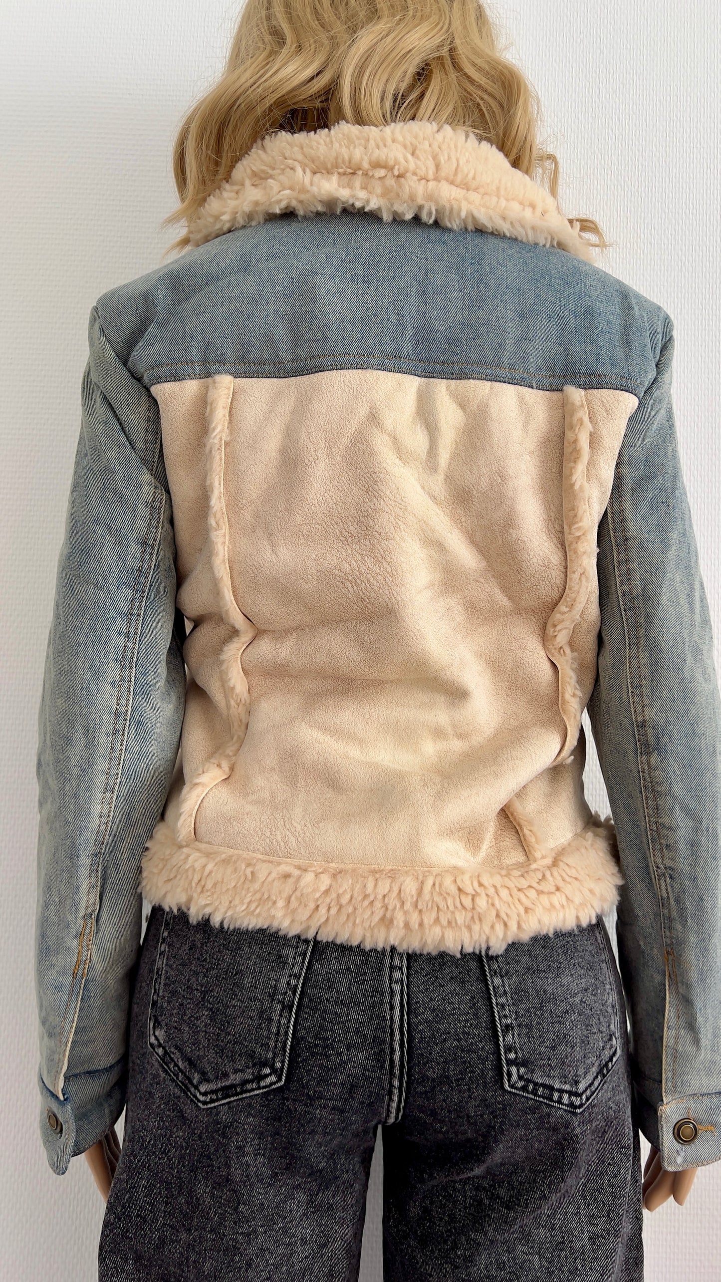Blouson Bi-Matière Jean et Peau Lainée