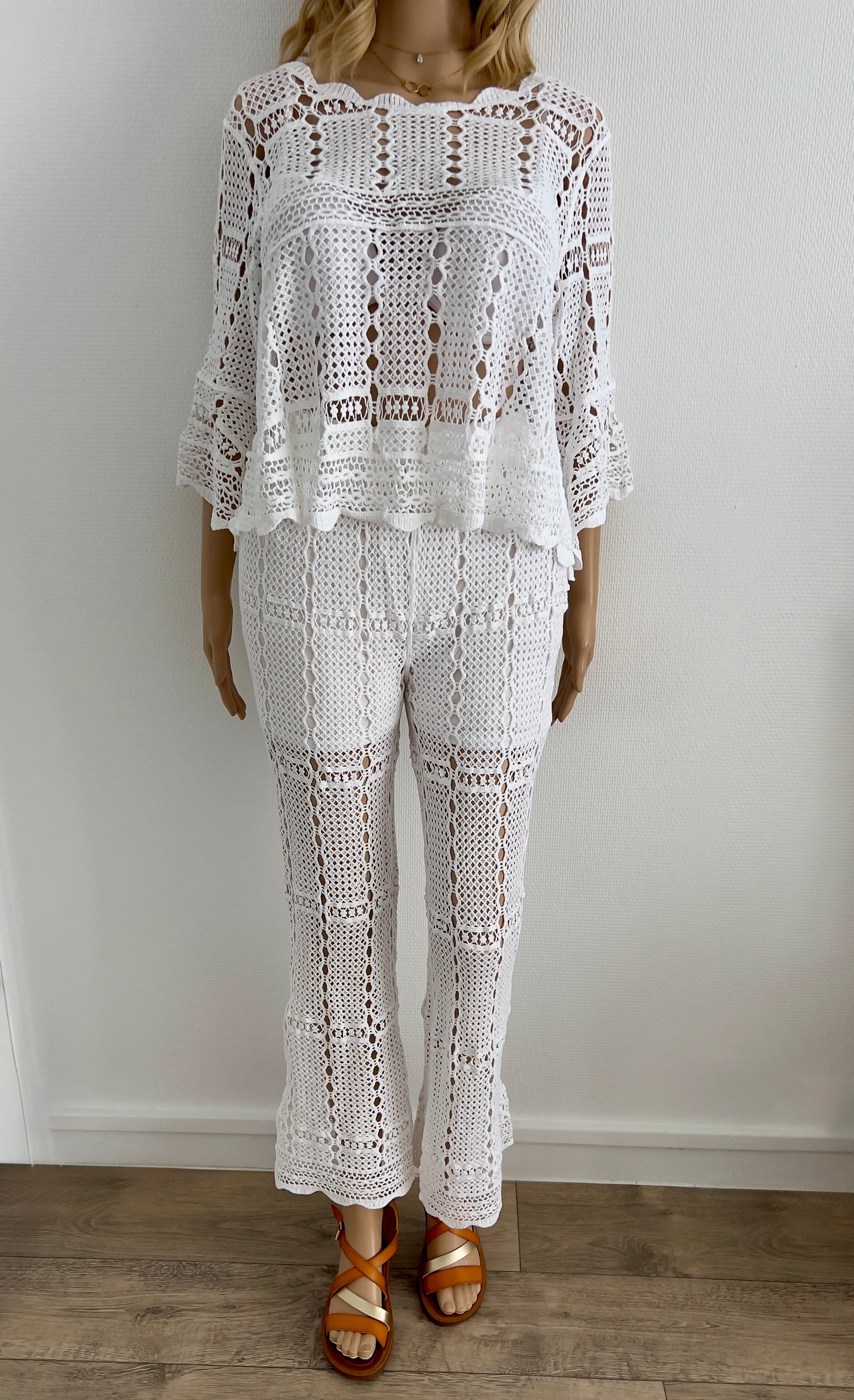 Ensemble “Santorini” – Total Look Crochet Blanc