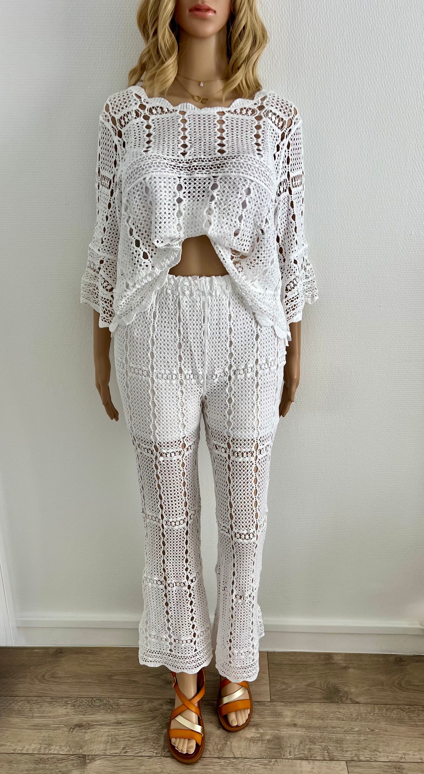 Ensemble “Santorini” – Total Look Crochet Blanc