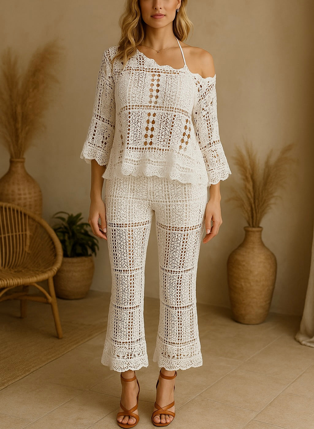 Ensemble “Santorini” – Total Look Crochet Noir