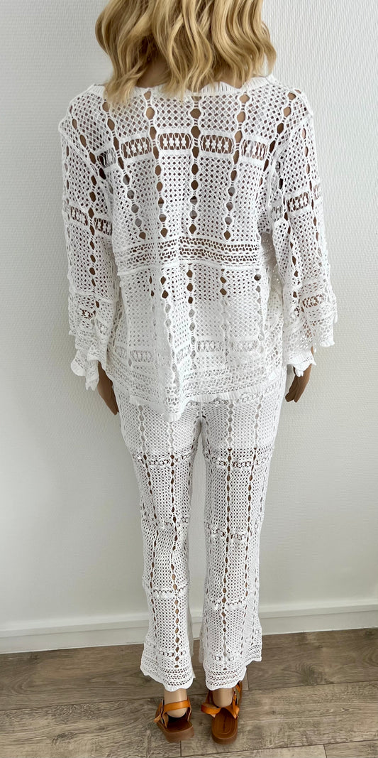 Ensemble “Santorini” – Total Look Crochet Blanc