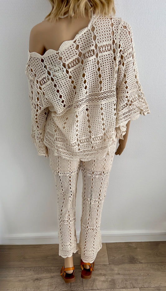 Ensemble “Santorini” – Total Look Crochet Crème