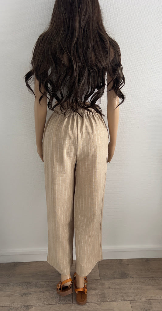 Pantalon “Naya” – Rayures Beige